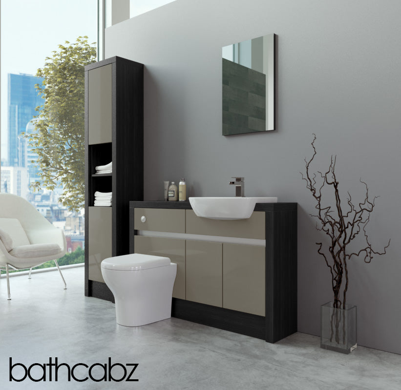 SIDONA HACIENDA BLACK BASE & TALL UNIT BATHROOM FITTED FURNITURE