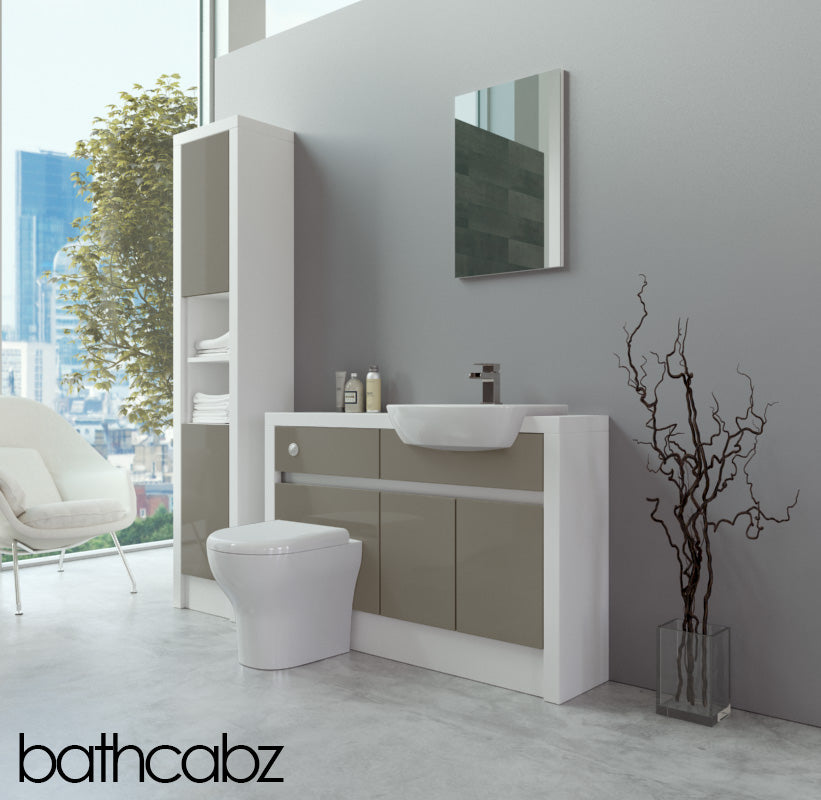 SIDONA WHITE MATT BASE & TALL UNIT BATHROOM FITTED FURNITURE