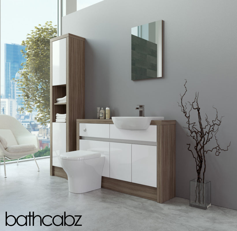 SIDONA DRIFTWOOD BASE & TALL UNIT BATHROOM FITTED FURNITURE
