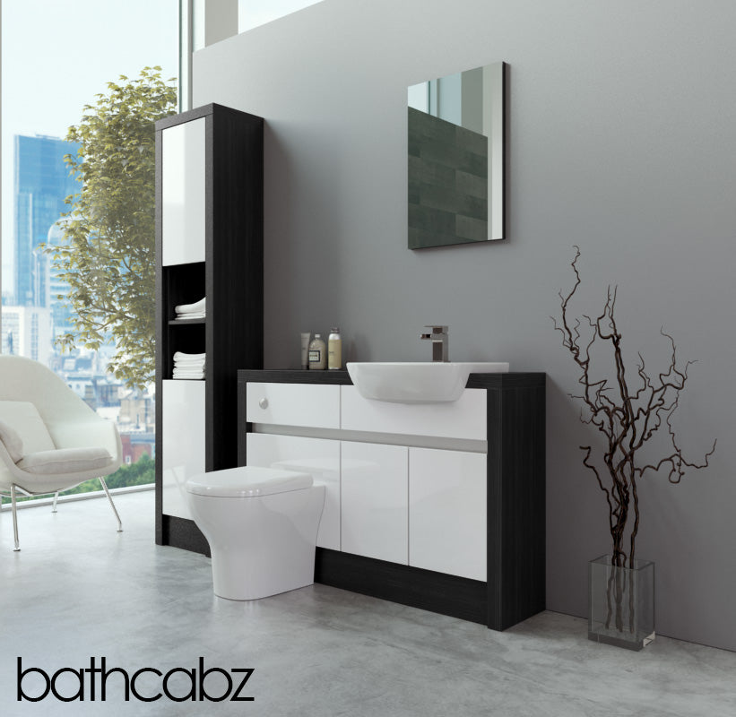 SIDONA HACIENDA BLACK BASE & TALL UNIT BATHROOM FITTED FURNITURE