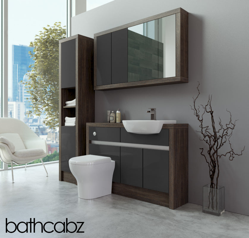 SIDONA MALI WENGE BASE, WALL & TALL UNIT BATHROOM FITTED FURNITURE