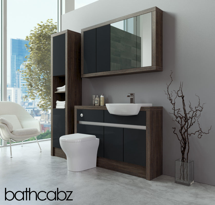 SIDONA MALI WENGE BASE, WALL & TALL UNIT BATHROOM FITTED FURNITURE