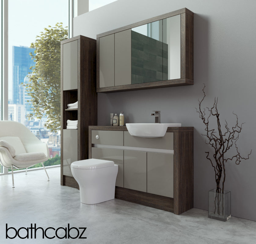 SIDONA MALI WENGE BASE, WALL & TALL UNIT BATHROOM FITTED FURNITURE