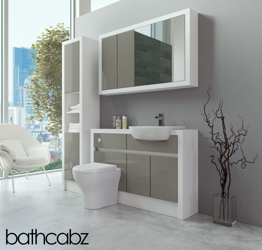 SIDONA WHITE MATT BASE, WALL & TALL UNIT BATHROOM FITTED FURNITURE