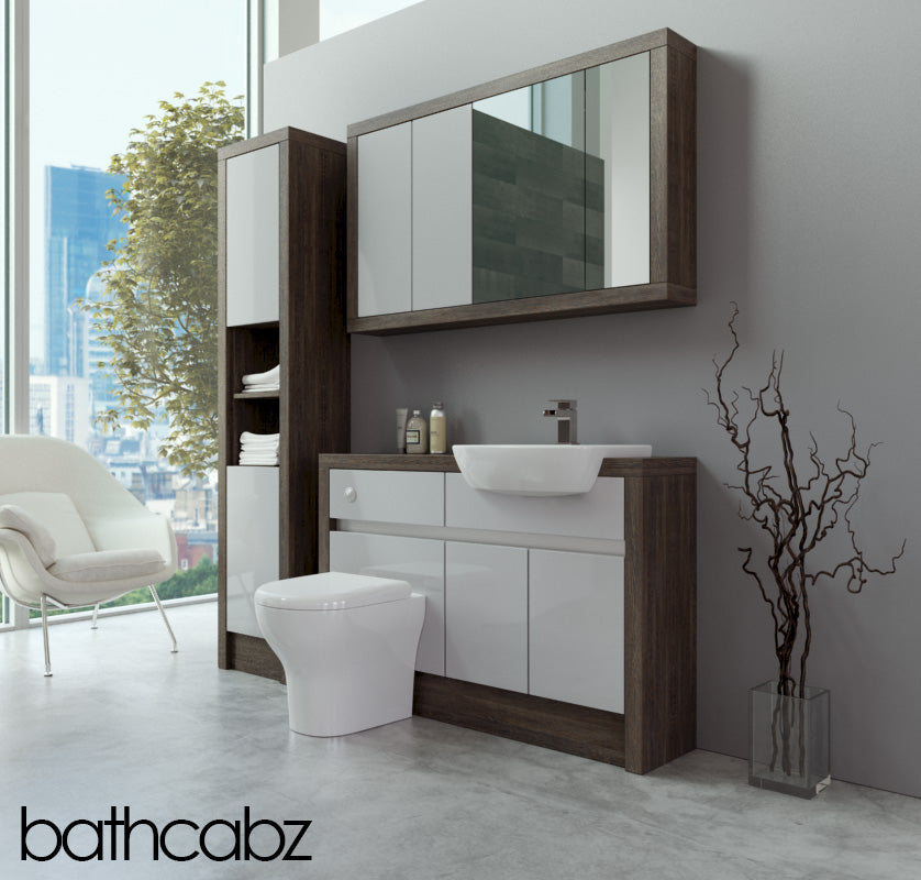 SIDONA MALI WENGE BASE, WALL & TALL UNIT BATHROOM FITTED FURNITURE
