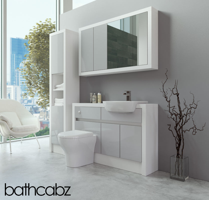 SIDONA WHITE MATT BASE, WALL & TALL UNIT BATHROOM FITTED FURNITURE