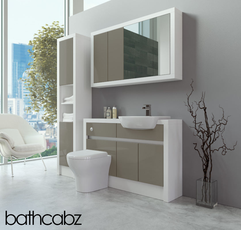 SIDONA WHITE MATT BASE, WALL & TALL UNIT BATHROOM FITTED FURNITURE