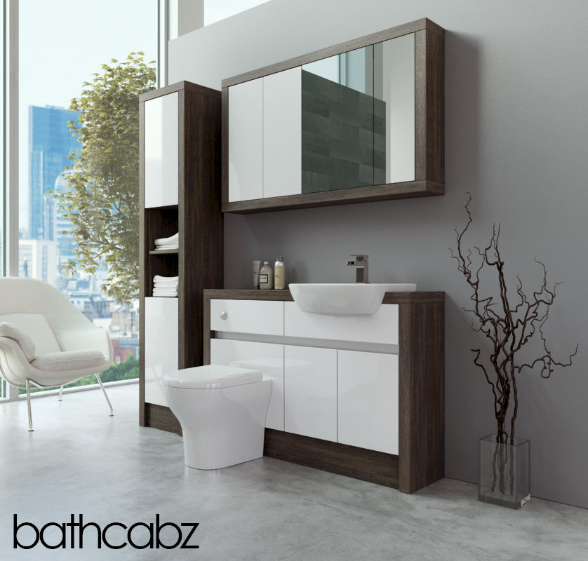 SIDONA MALI WENGE BASE, WALL & TALL UNIT BATHROOM FITTED FURNITURE