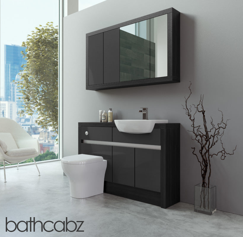 SIDONA HACIENDA BLACK BASE & WALL UNITS BATHROOM FITTED FURNITURE