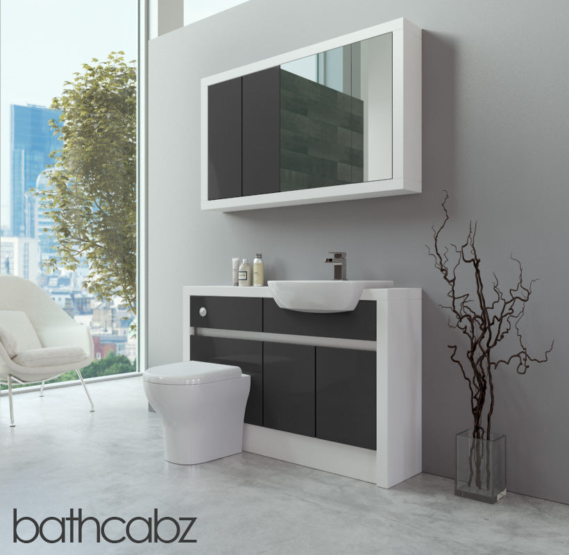 SIDONA WHITE MATT BASE & WALL UNITS BATHROOM FITTED FURNITURE