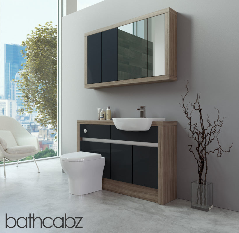SIDONA DRIFTWOOD BASE & WALL UNITS BATHROOM FITTED FURNITURE