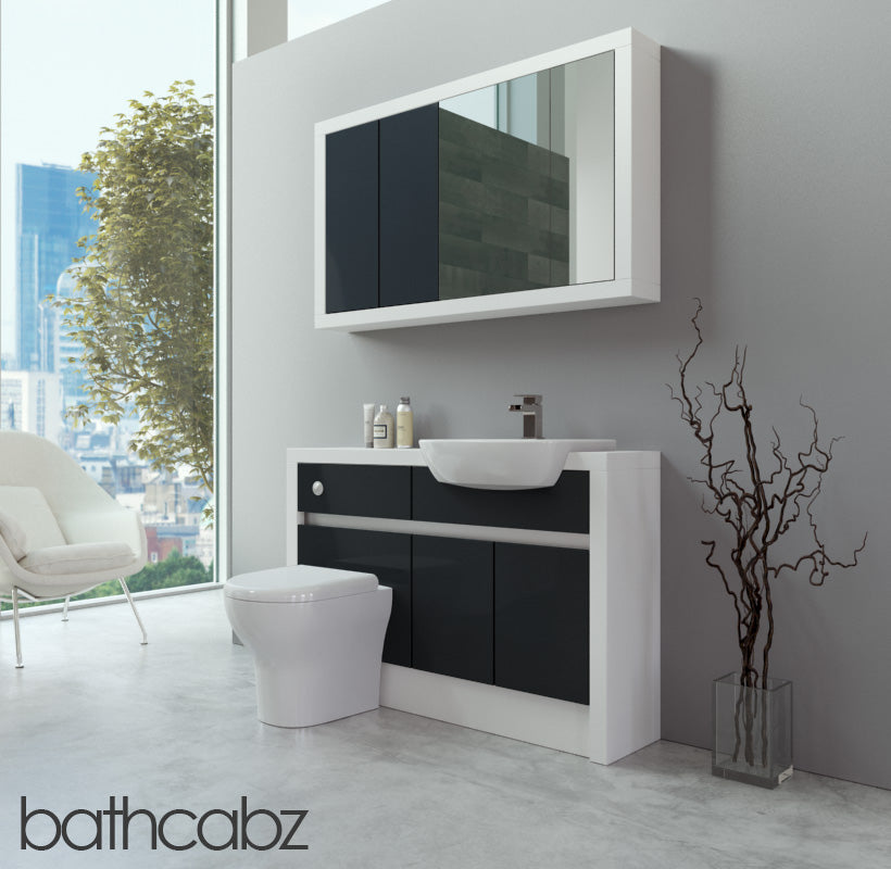 SIDONA WHITE MATT BASE & WALL UNITS BATHROOM FITTED FURNITURE