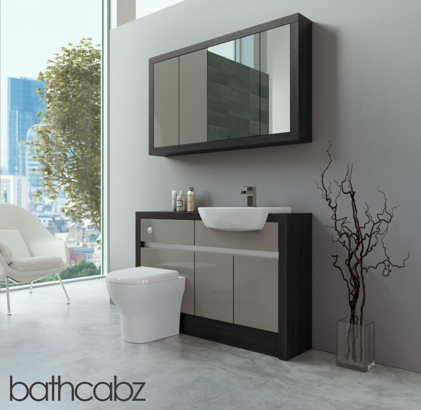 SIDONA HACIENDA BLACK BASE & WALL UNITS BATHROOM FITTED FURNITURE