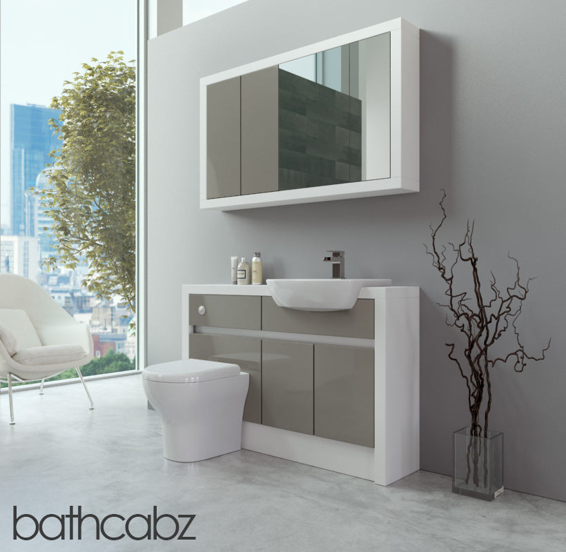 SIDONA WHITE MATT BASE & WALL UNITS BATHROOM FITTED FURNITURE