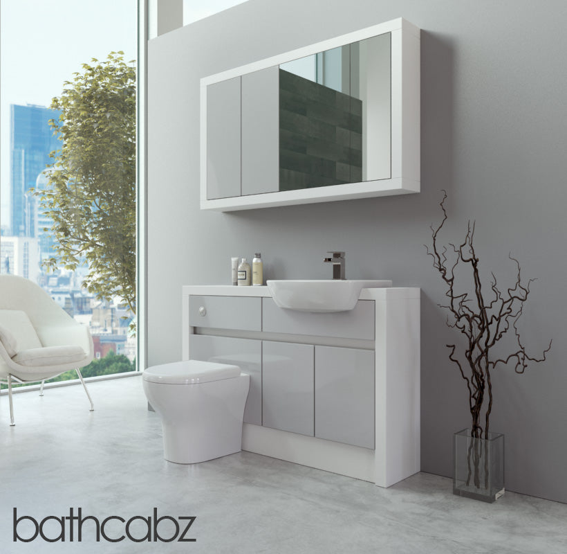 SIDONA WHITE MATT BASE & WALL UNITS BATHROOM FITTED FURNITURE