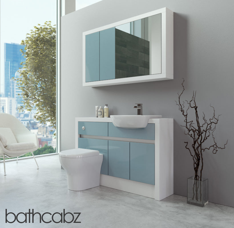 SIDONA WHITE MATT BASE & WALL UNITS BATHROOM FITTED FURNITURE