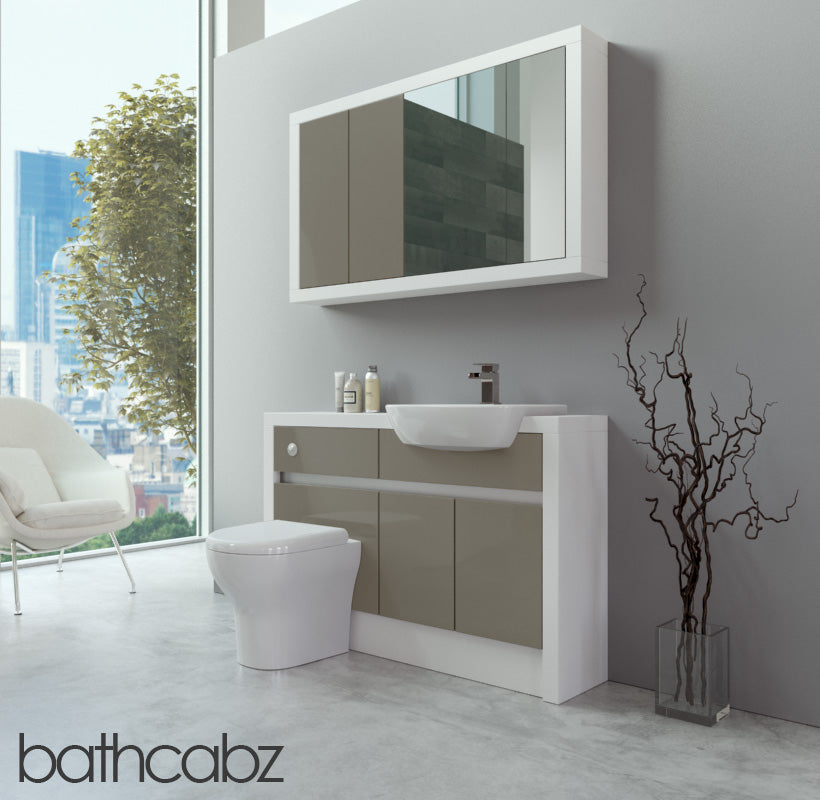 SIDONA WHITE MATT BASE & WALL UNITS BATHROOM FITTED FURNITURE