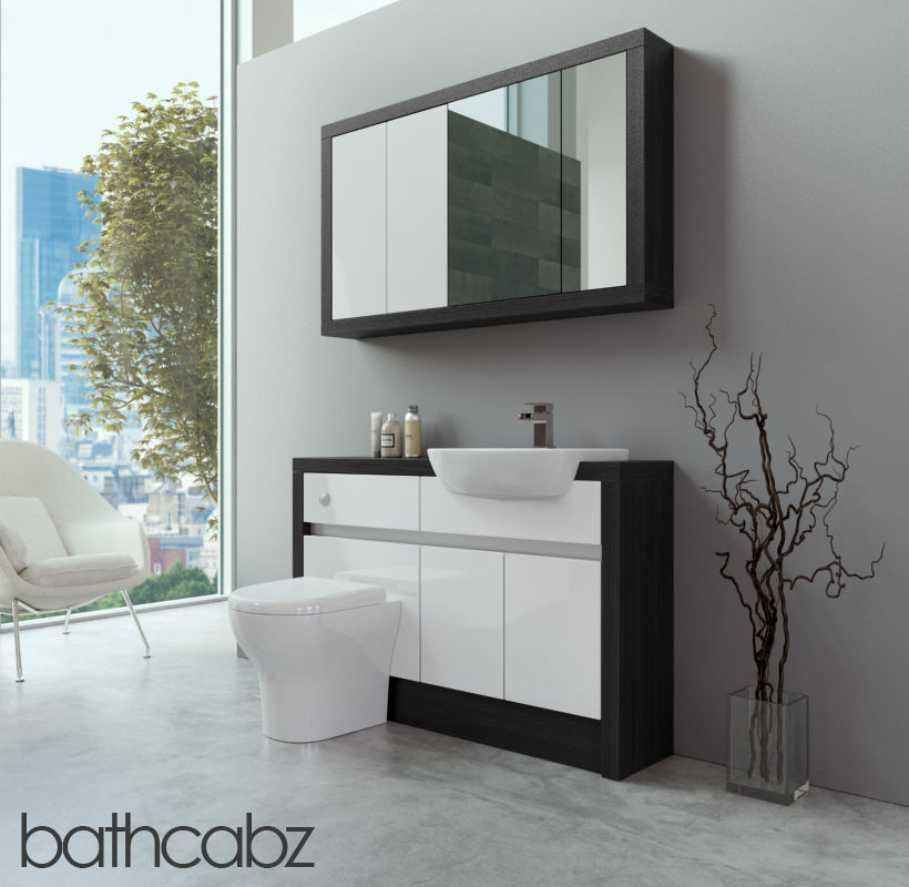 SIDONA HACIENDA BLACK BASE & WALL UNITS BATHROOM FITTED FURNITURE