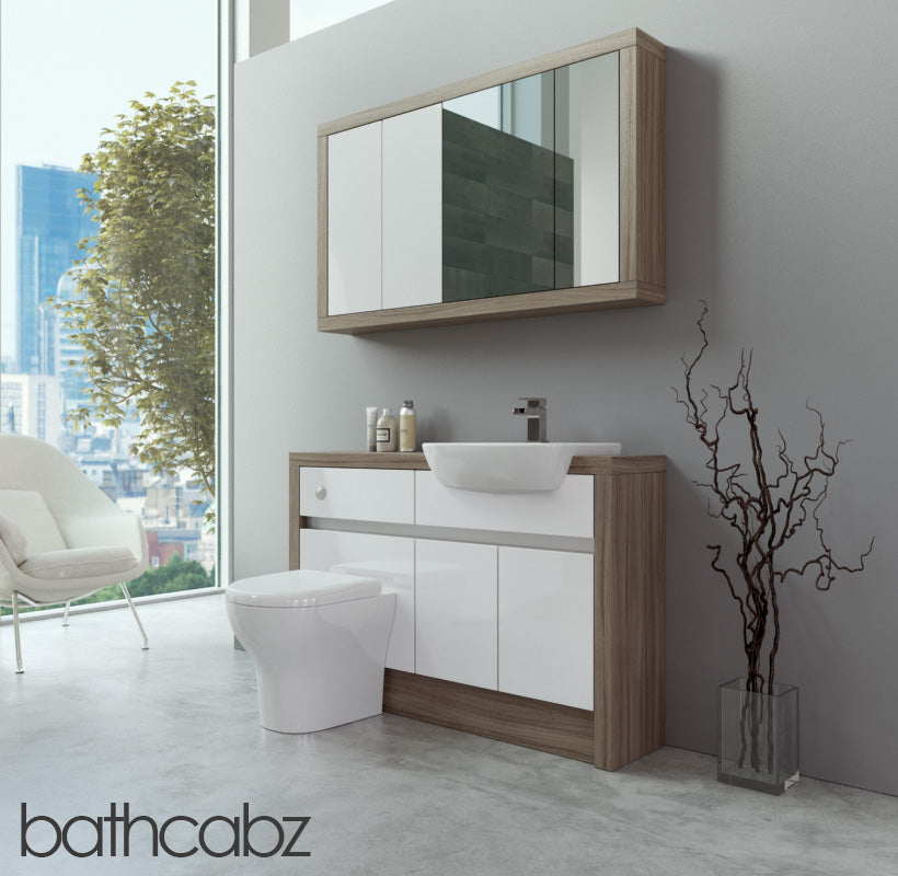 SIDONA DRIFTWOOD BASE & WALL UNITS BATHROOM FITTED FURNITURE