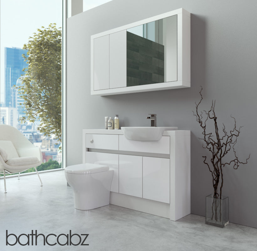 SIDONA WHITE MATT BASE & WALL UNITS BATHROOM FITTED FURNITURE