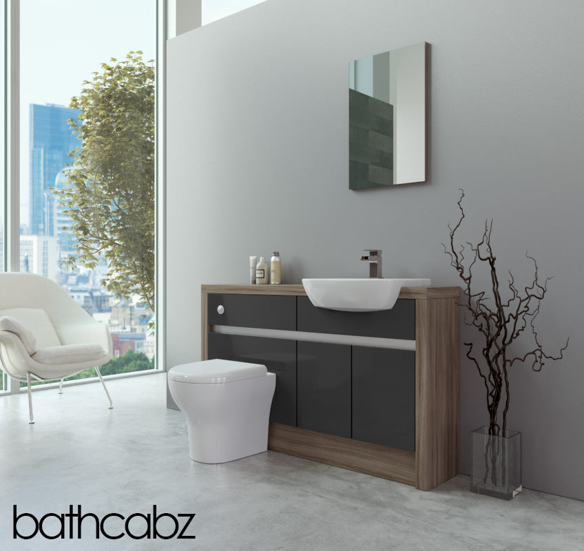 SIDONA DRIFTWOOD BASE UNITS BATHROOM FITTED FURNITURE