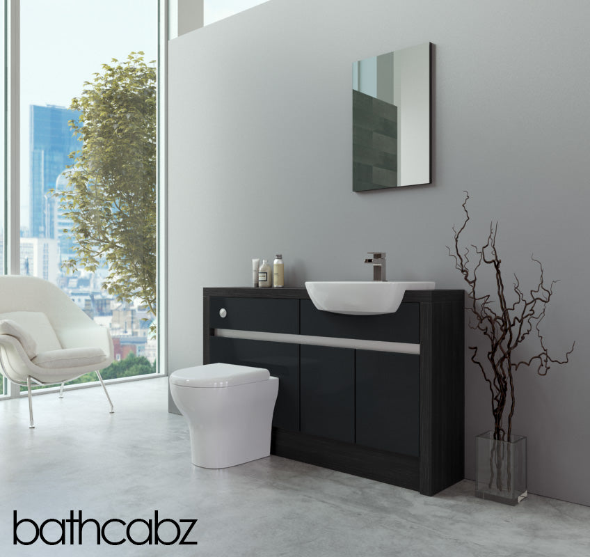 SIDONA HACIENDA BLACK BASE UNITS BATHROOM FITTED FURNITURE