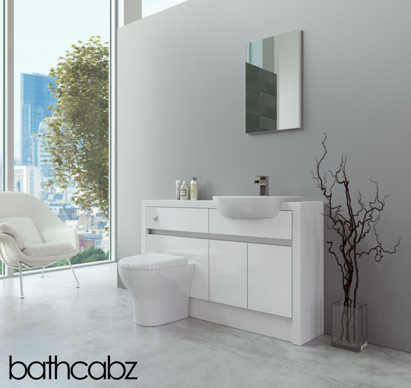 SIDONA WHITE MATT BASE UNITS BATHROOM FITTED FURNITURE