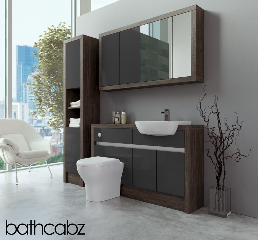 SIDONA MALI WENGE BASE, WALL & TALL UNIT BATHROOM FITTED FURNITURE