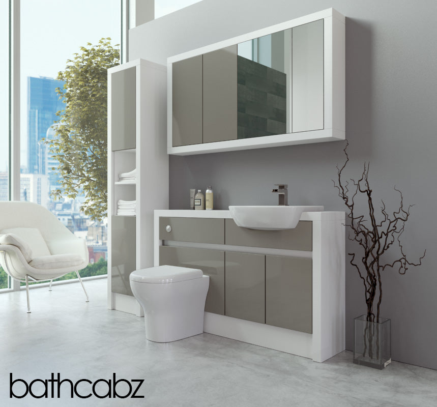 SIDONA WHITE MATT BASE, WALL & TALL UNIT BATHROOM FITTED FURNITURE