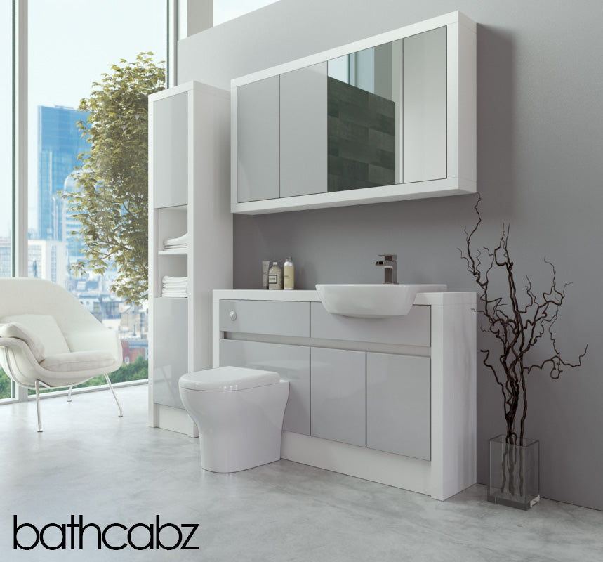 SIDONA WHITE MATT BASE, WALL & TALL UNIT BATHROOM FITTED FURNITURE