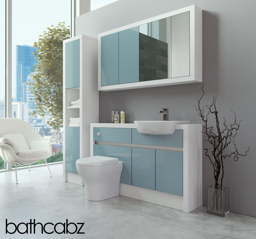 SIDONA WHITE MATT BASE, WALL & TALL UNIT BATHROOM FITTED FURNITURE