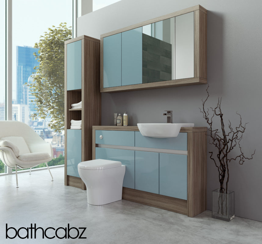 SIDONA DRIFTWOOD BASE, WALL & TALL UNIT BATHROOM FITTED FURNITURE