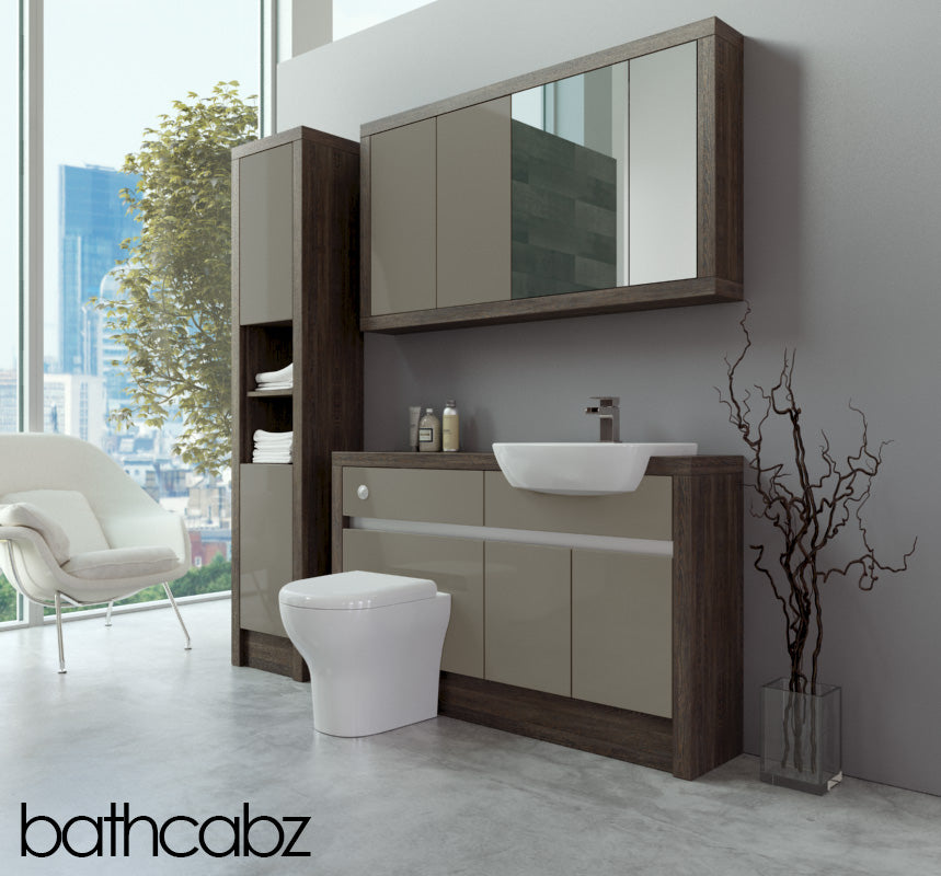 SIDONA MALI WENGE BASE, WALL & TALL UNIT BATHROOM FITTED FURNITURE