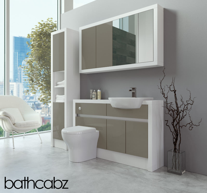 SIDONA WHITE MATT BASE, WALL & TALL UNIT BATHROOM FITTED FURNITURE