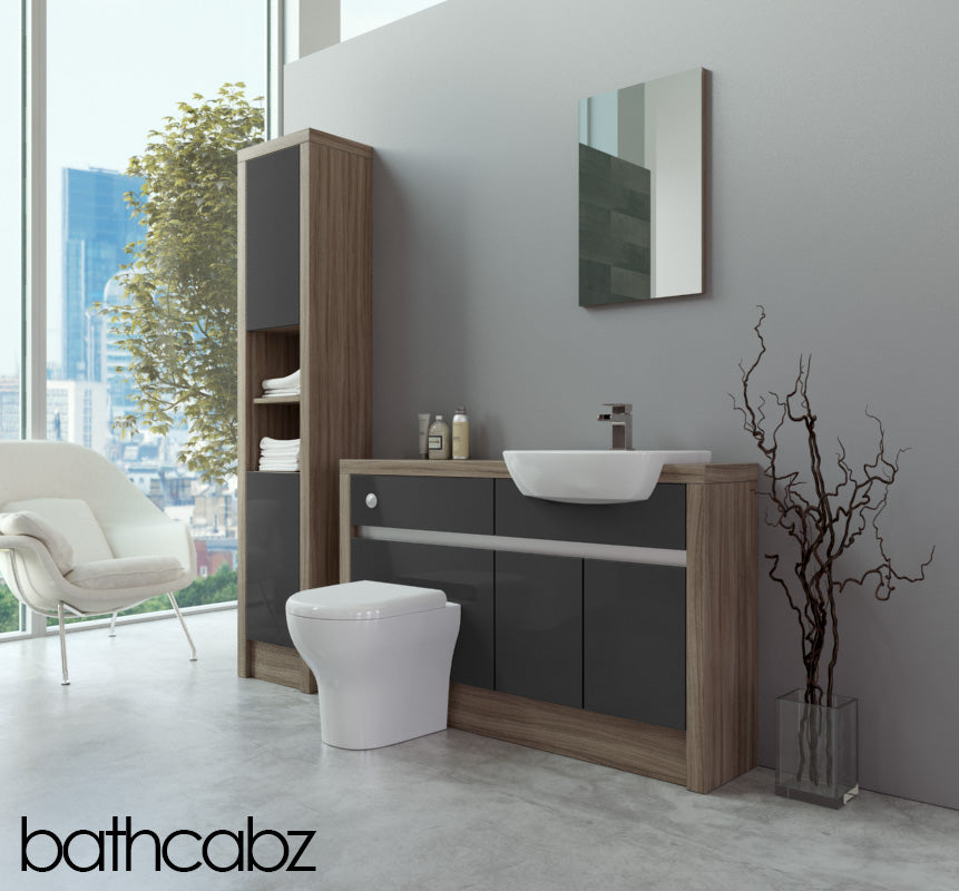 SIDONA DRIFTWOOD BASE & TALL UNIT BATHROOM FITTED FURNITURE