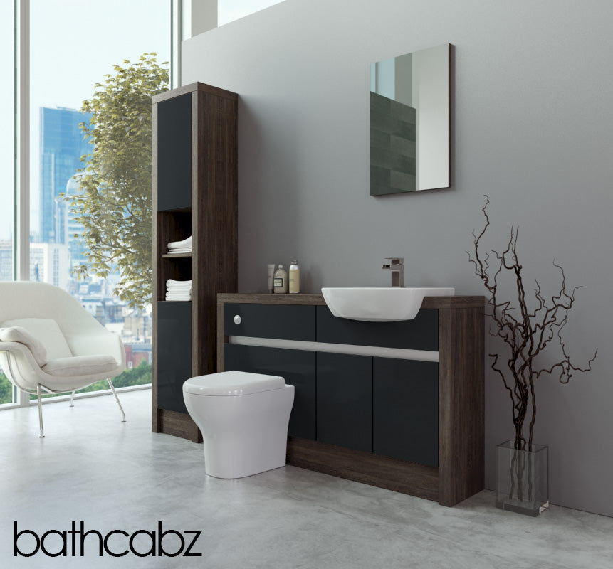 SIDONA MALI WENGE BASE & TALL UNIT BATHROOM FITTED FURNITURE