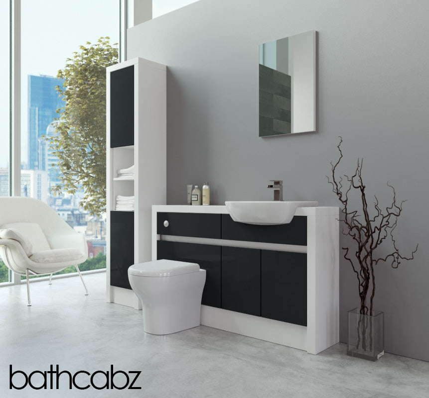 SIDONA WHITE MATT BASE & TALL UNIT BATHROOM FITTED FURNITURE