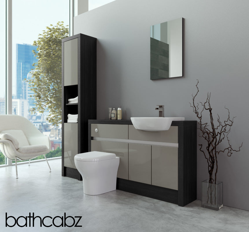 SIDONA HACIENDA BLACK BASE & TALL UNIT BATHROOM FITTED FURNITURE