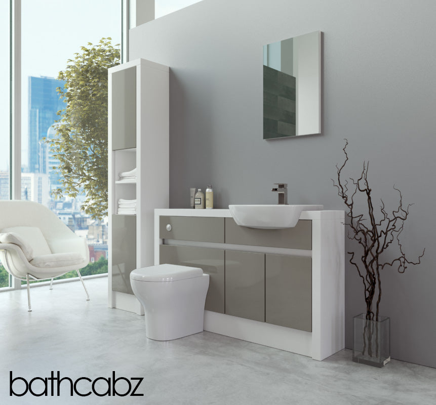 SIDONA WHITE MATT BASE & TALL UNIT BATHROOM FITTED FURNITURE