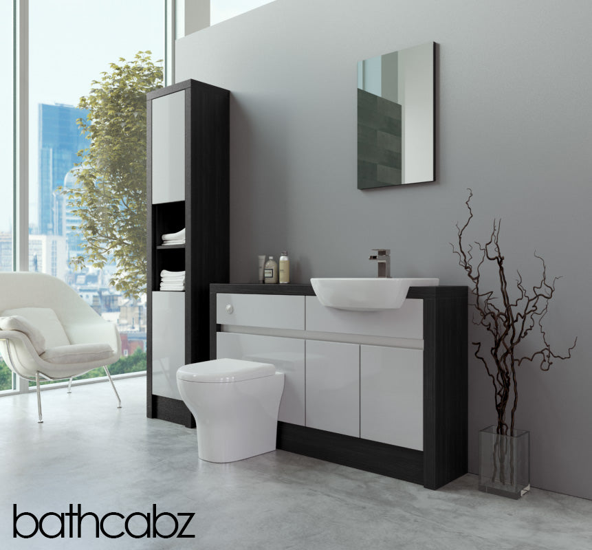 SIDONA HACIENDA BLACK BASE & TALL UNIT BATHROOM FITTED FURNITURE