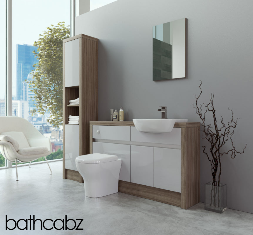 SIDONA DRIFTWOOD BASE & TALL UNIT BATHROOM FITTED FURNITURE