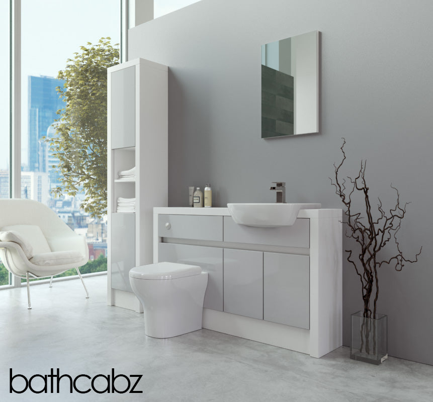 SIDONA WHITE MATT BASE & TALL UNIT BATHROOM FITTED FURNITURE