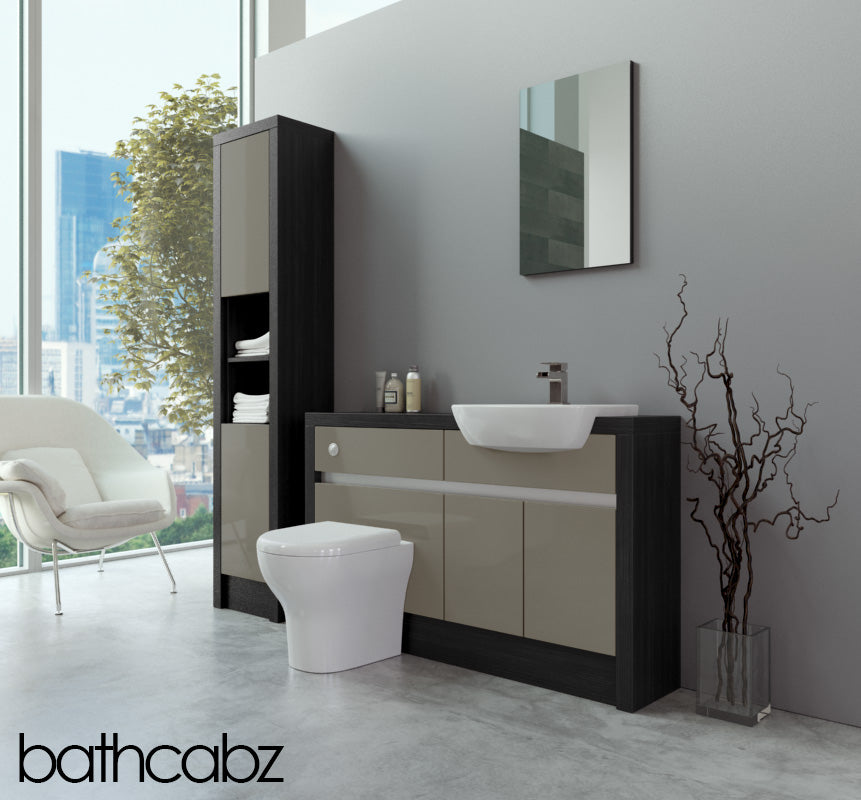 SIDONA HACIENDA BLACK BASE & TALL UNIT BATHROOM FITTED FURNITURE