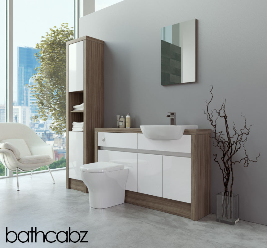 SIDONA DRIFTWOOD BASE & TALL UNIT BATHROOM FITTED FURNITURE