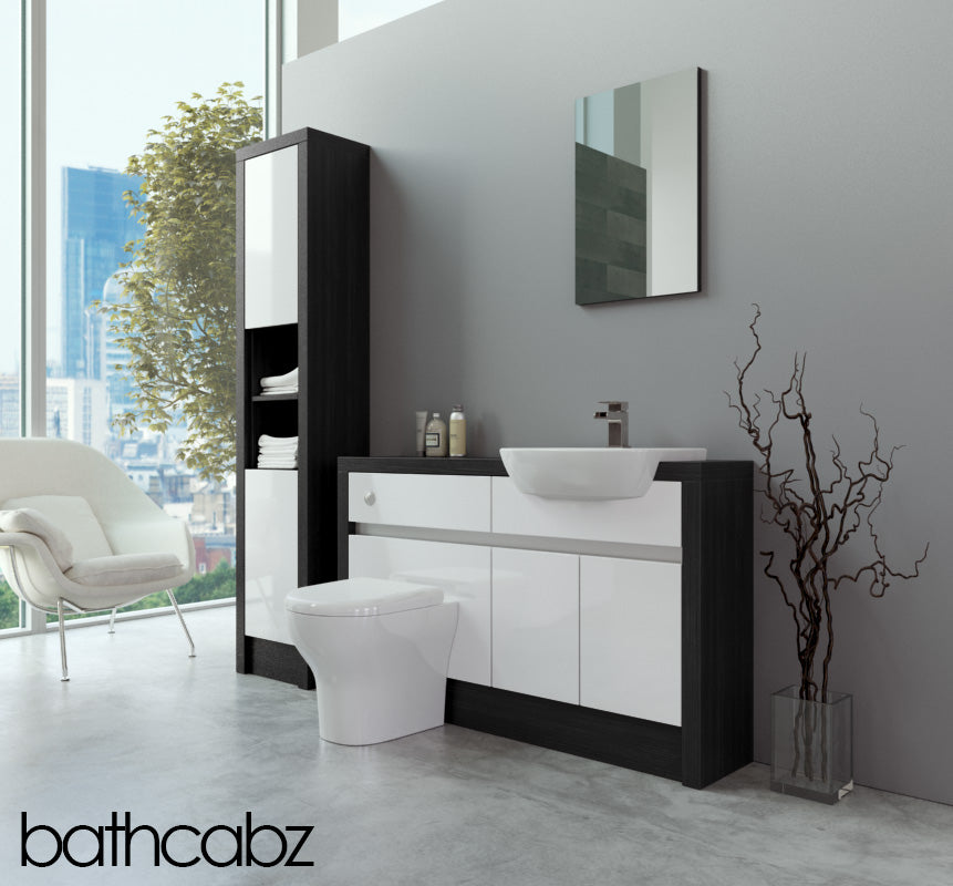 SIDONA HACIENDA BLACK BASE & TALL UNIT BATHROOM FITTED FURNITURE