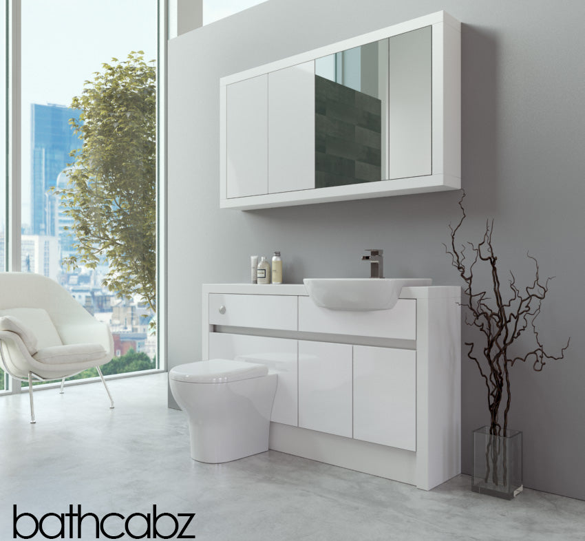 SIDONA WHITE MATT BASE & WALL UNITS BATHROOM FITTED FURNITURE