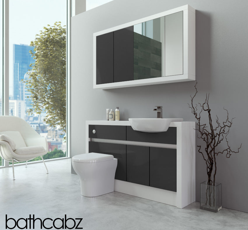 SIDONA WHITE MATT BASE & WALL UNITS BATHROOM FITTED FURNITURE