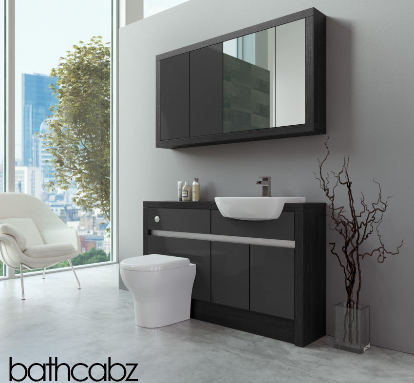 SIDONA HACIENDA BLACK BASE & WALL UNITS BATHROOM FITTED FURNITURE
