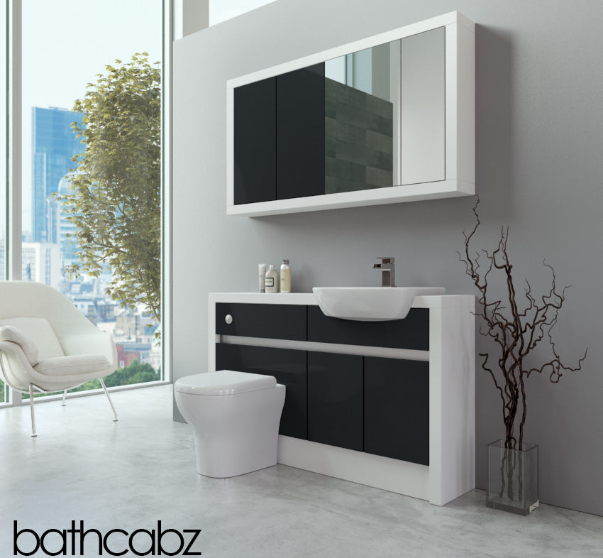 SIDONA WHITE MATT BASE & WALL UNITS BATHROOM FITTED FURNITURE