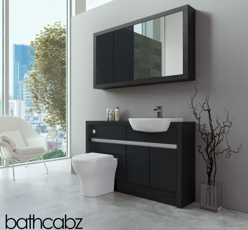 SIDONA HACIENDA BLACK BASE & WALL UNITS BATHROOM FITTED FURNITURE